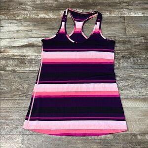 lululemon athletica Pink and Purple Striped Tank Top